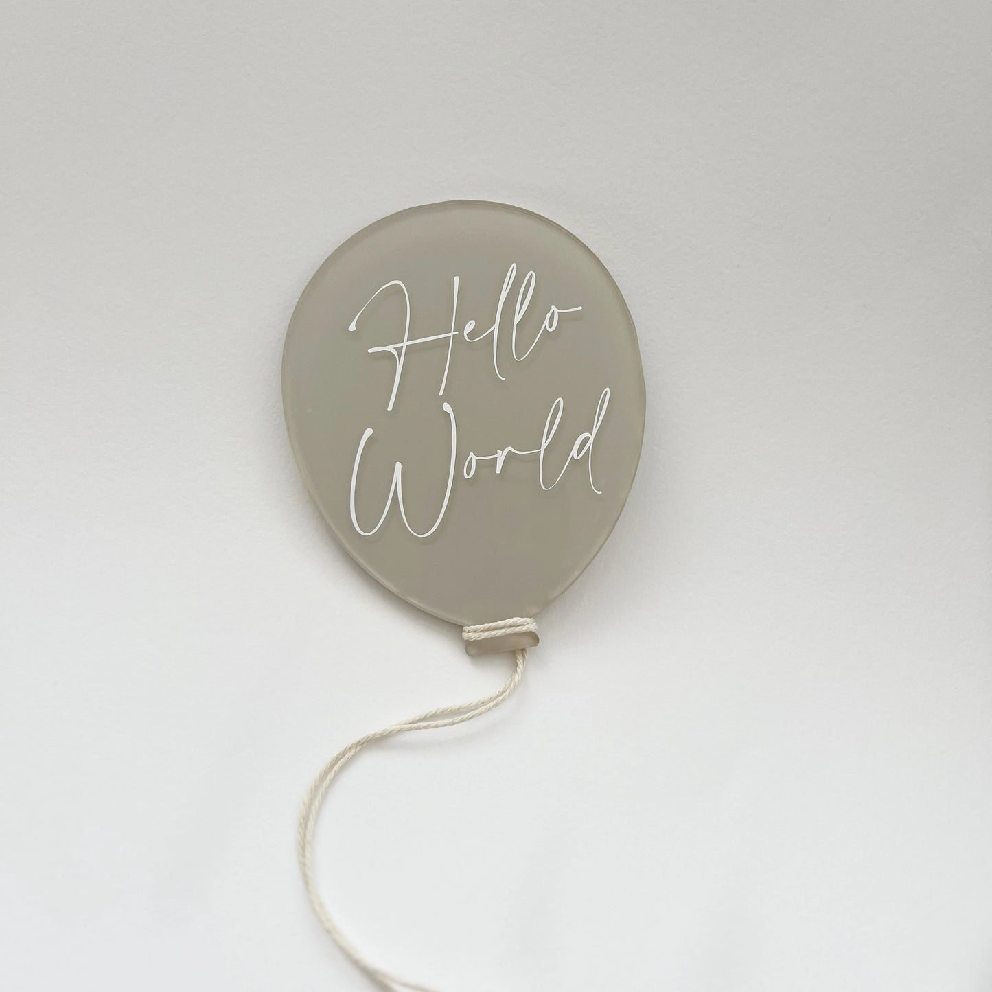 Acrylic Balloon Baby Hello World Announcement Sign