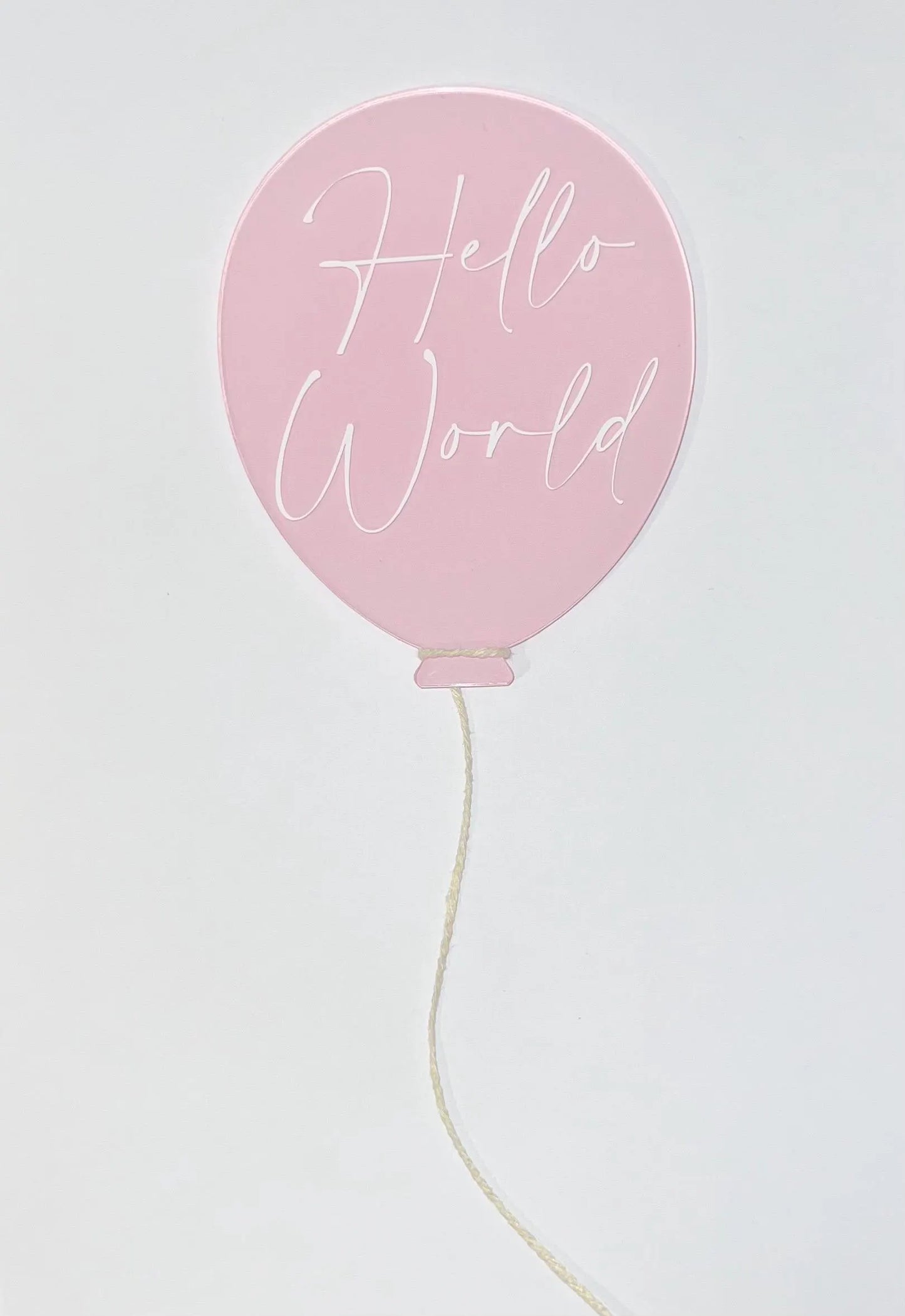 Acrylic Balloon Baby Hello World Announcement Sign