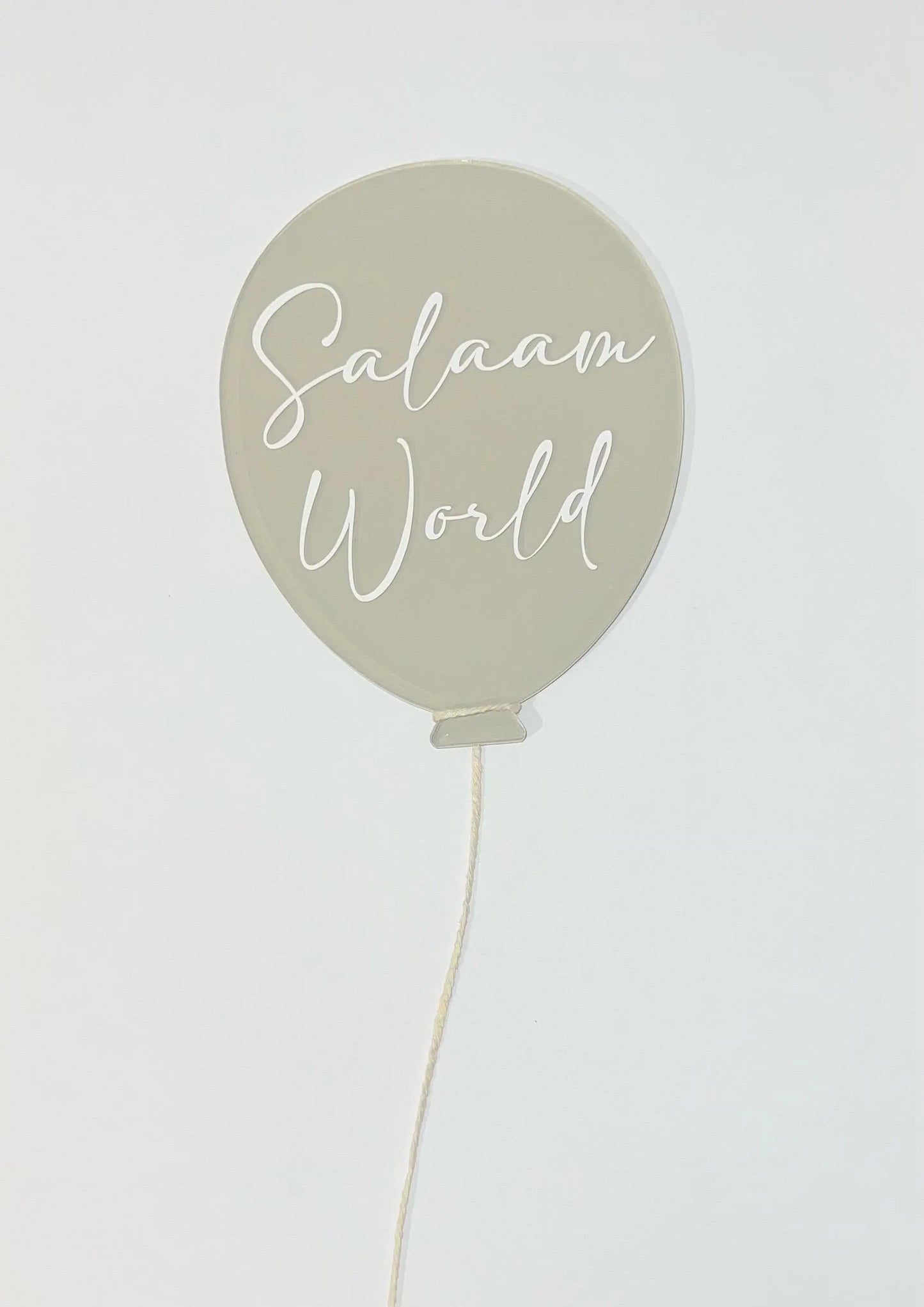 Acrylic Balloon Baby Salam World Announcement Sign